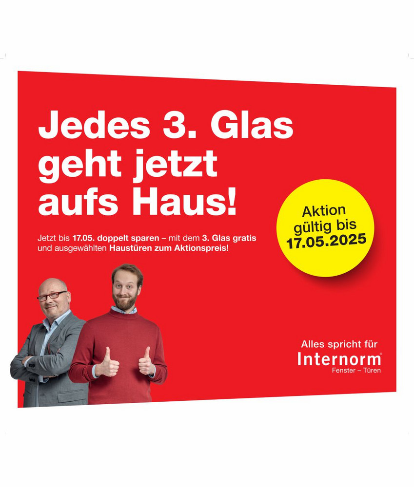 INTERNORM: Jedes 3. Glas geht jetzt aufs Haus!